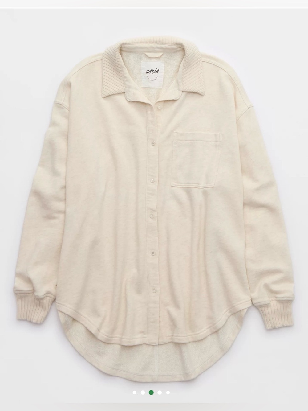 Aerie LumberJane Fleece Shirt in Heather Frost , Large - Picture 3 of 11